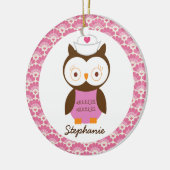 Verzuster Owl Aangepaste Gift Ornament (Links)