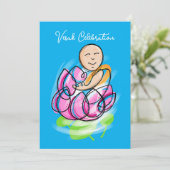 Vesak Lotus Monk Zen Kaart (Staand voorkant)