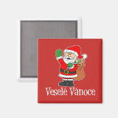 Vesele Vanoce Czech Christmas Santa Magnet (Recto/Verso)