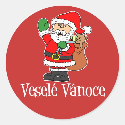 Vesele Vanoce Czech Kerstkerstkerstkerstkerstkerst Ronde Sticker (Voorkant)
