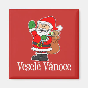 Vesele Vanoce Czech KerstkerstSanta Magnet Magneet