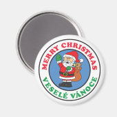 Vesele Vanoce Merry Kerstkerstkerstkerstkerstman T Magneet (Voorkant / Achterkant)