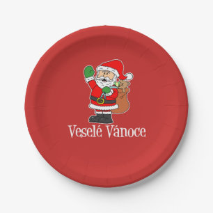 Vesele Vanoce, Tsjechische kerstman (RED) Papieren Bordje