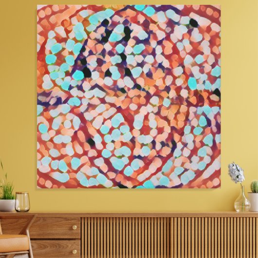 Vesica Piscis 369 | Glass Bokeh, Blue & Oranje Canvas Afdruk (Insitu (Woonkamer))