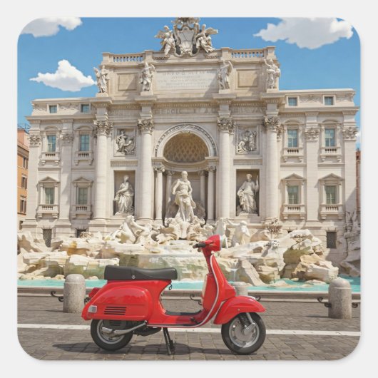 Vespa in Rome Italië Vierkante Sticker (Voorkant)