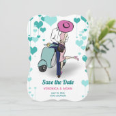 Vespa Koppel Sla de datum op Save The Date (Staand voorkant)