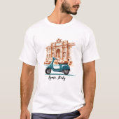Vespa voor de Trevi-fontein in Rome T-shirt (Voorkant)