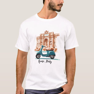Vespa voor de Trevi-fontein in Rome T-shirt