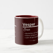 Vesper Personalized Girl Name Meaning Coffee Mug (Devant droit)
