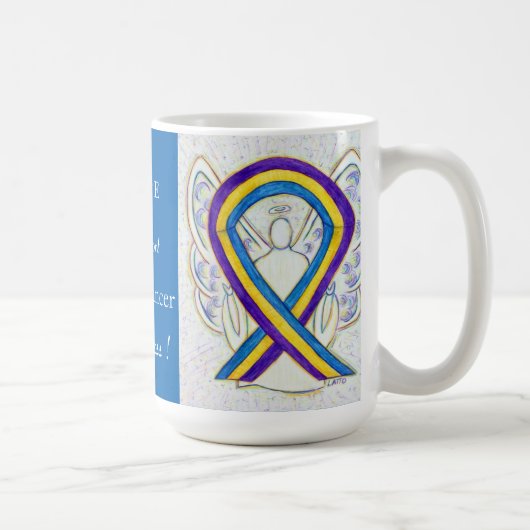 Vessie Cancer Sensibilisation Ruban Angel Mug (Droite)