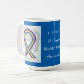Vessie Cancer Sensibilisation Ruban Angel Mug (Devant gauche)