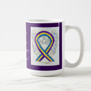 Vessie Cancer Sensibilisation Ruban Cafe Mugs