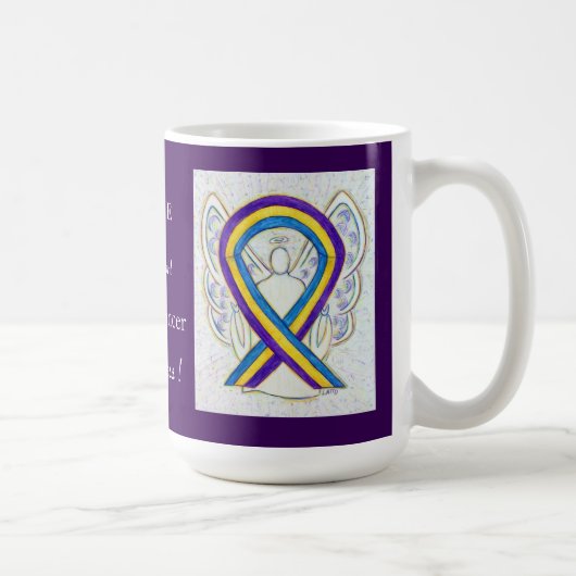 Vessie Cancer Sensibilisation Ruban Cafe Mugs (Droite)