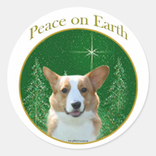 Vest Welsh Corgi Peace Ronde Sticker