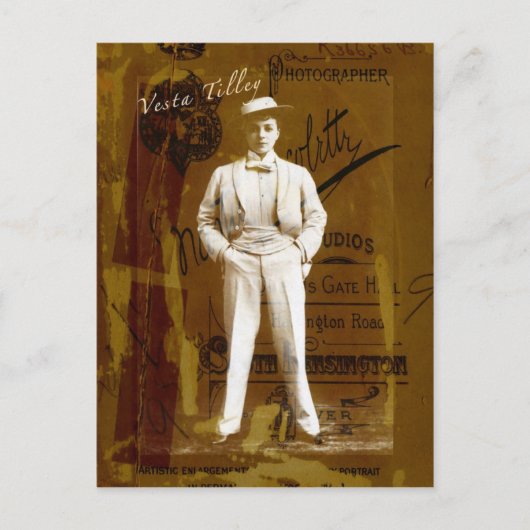 Vesta Tilley Briefkaart (Voorkant)