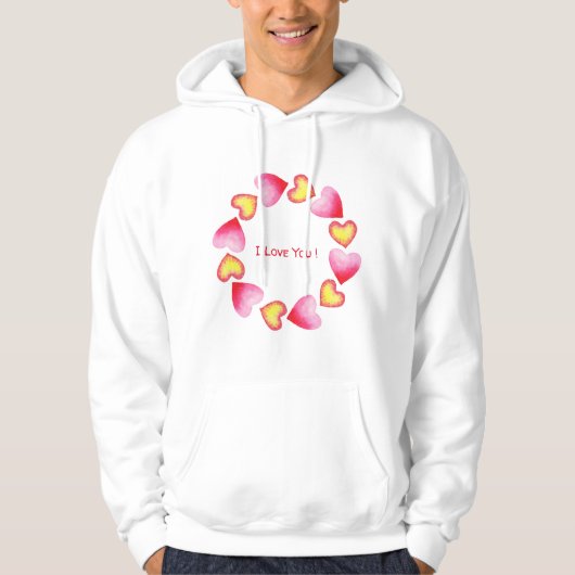 Veste À Capuche С te romantique Je t'aime Saint Valentin (Devant)