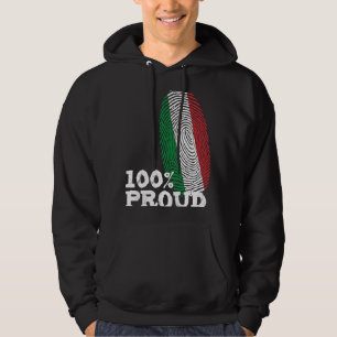 Veste À Capuche 100 Drapeau d'empreintes digitales de Proud Italie