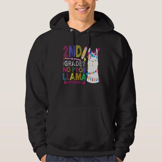Veste À Capuche 2e année No Prob Llama enseignant élève Premier jo (Devant)