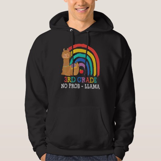 Veste À Capuche 3e année Non Prob Llama Enseignant Retour à l'écol (Devant)