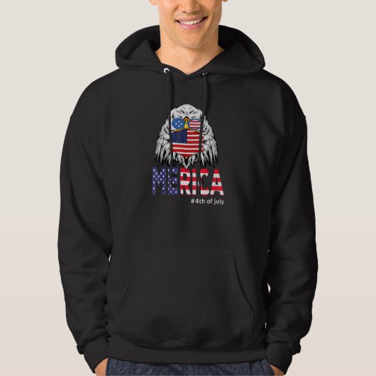 Veste À Capuche 4 juillet Drapeau Américain Merica Usa Lunettes de (Devant)