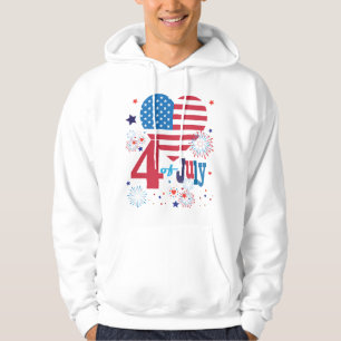 Veste À Capuche 4 juillet feux d'artifice américains de drapeau d