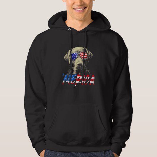 Veste À Capuche 4 juillet Labrador Retriever Merica American Fla (Devant)