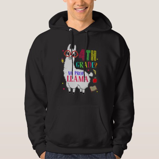 Veste À Capuche 4e année No Prob Llama Aplaca 4e année Teache de 4 (Devant)