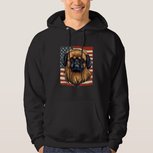 Veste À Capuche 4th Of July US Flag Pekingese Dog (Devant)