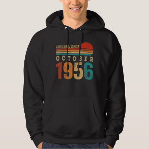 Veste À Capuche 66 Ans Awesome depuis Octobre 1956 66e Naissance