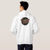 Veste À Capuche A circular gothic emblem featuring a large moth wi (Dos entier)