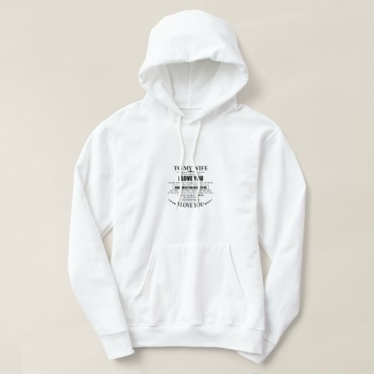 Veste À Capuche À ma femme, je t'aime (Design devant)
