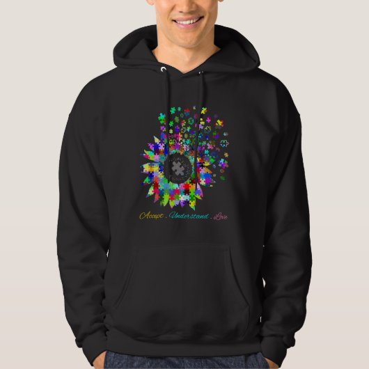 Veste À Capuche Accepter Comprendre l'amour Sensibilisation sur l' (Devant)