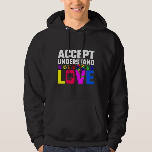 Veste À Capuche Accepter Comprendre l'amour Sensibilisation sur l' (Devant)