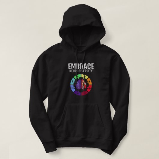Veste À Capuche Accepter les différences de neurodiversité Cerveau (Design devant)