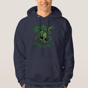 Veste À Capuche Accrochez-Vous Là, Heureuse Grenouille D'Arbre Ver