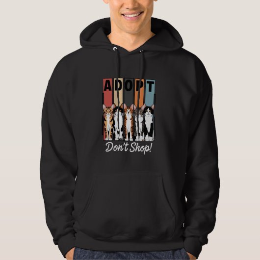 Veste À Capuche Adopter Ne pas Acheter Secourt Chat Adoption Secou (Devant)