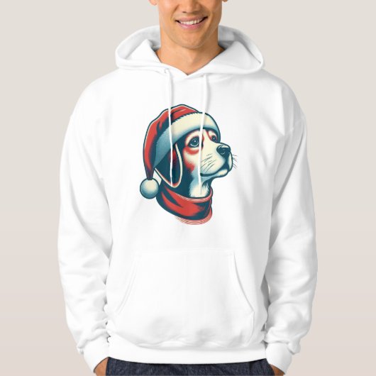 Veste À Capuche adorable chien de Noël (Devant)