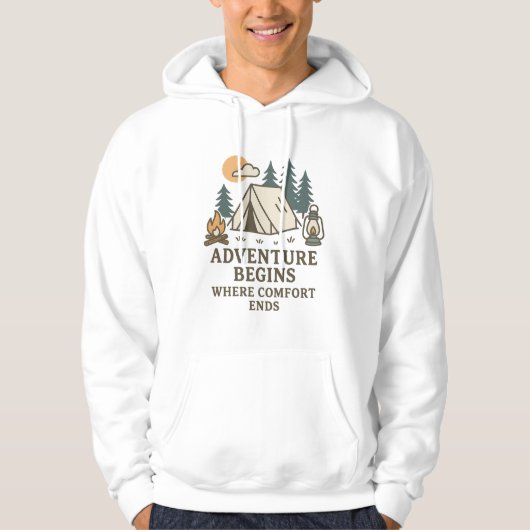 Veste À Capuche Adventure Begins Where Comfort Ends Camping hoodie (Devant)