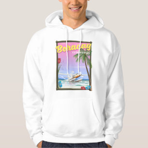 Veste À Capuche affiche de voyage sur la plage de Boracay aux Phil
