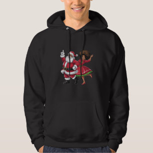 Veste À Capuche African Père Noël Mme Claus Dansant Noël américain