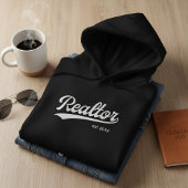 Veste À Capuche Agent immobilier EST Année Baseball Script Typogra