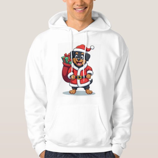 Veste À Capuche Aide de Père Noël Rottweiler (Devant)