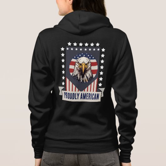 Veste À Capuche Aigle américain chauve fièrement (Dos)