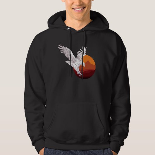 Veste À Capuche Aigle avec coucher de soleil (Devant)