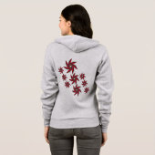 Veste À Capuche ailes flore rouge (Dos entier)