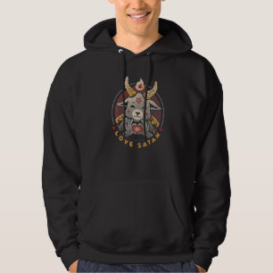Veste À Capuche Aimer Satan Démon Occulte Satanique Chèvre mignonn