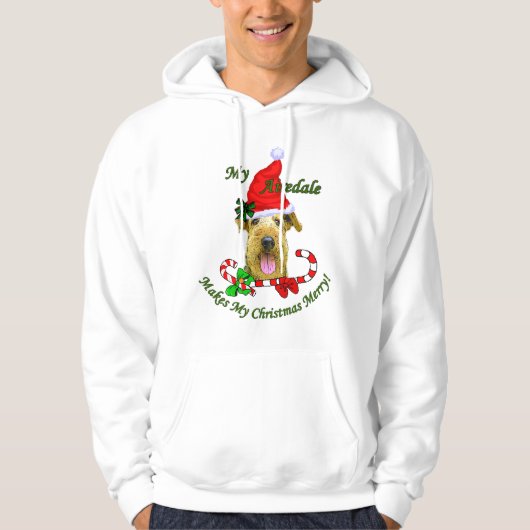 Veste À Capuche Airedale Terrier Cadeaux de Noël (Devant)