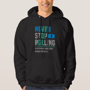 Veste À Capuche Ajouter Nom Ville Texte Patinage Ne jamais arrêter