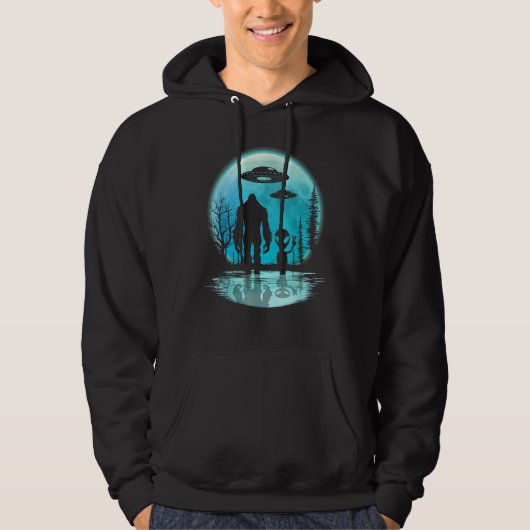 Veste À Capuche Alien Et Lune Bigfoot (Devant)