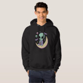 Veste À Capuche Alien Mignon Buvant du Bubble Tea Pastel Goth Lune (Devant entier)